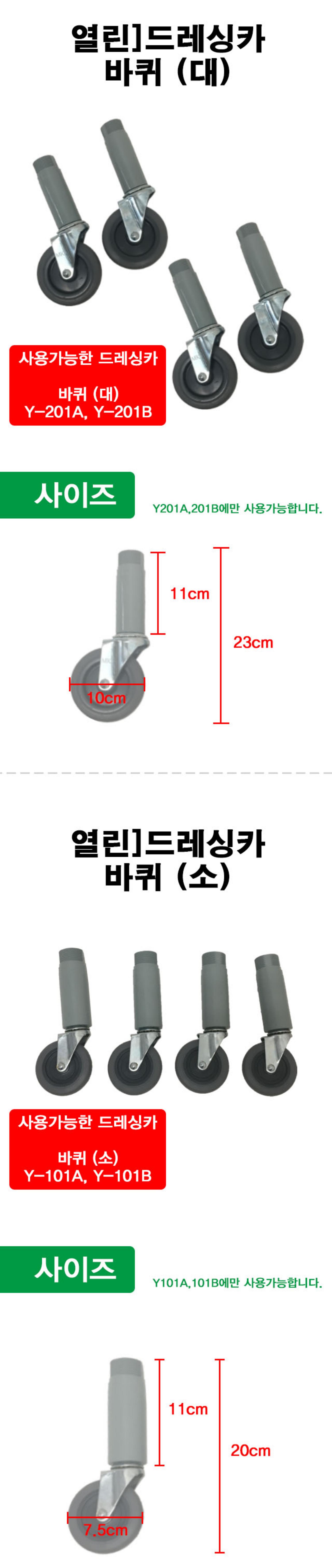 [열린]드레싱카 바퀴 (소~대)