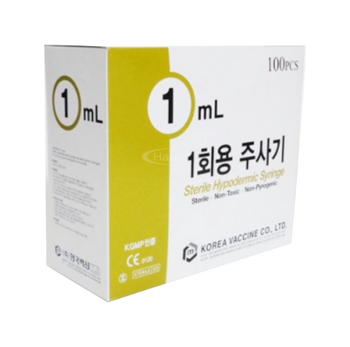 [한국백신]일회용주사기 (1ml 26G*13mm)