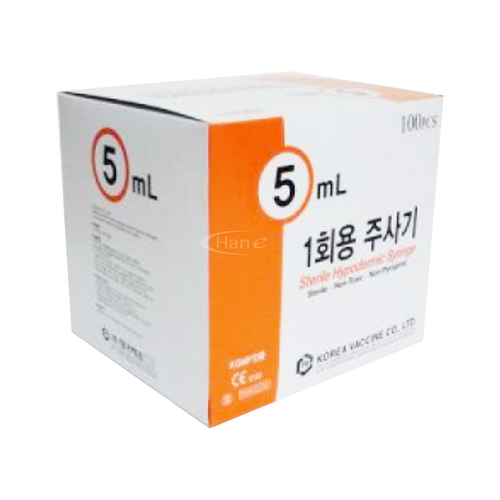 [한국백신]일회용주사기(5ml 23G*25mm)